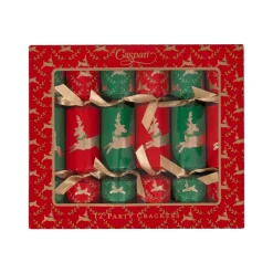 Caspari Christmas Crackers|Celebration Crackers|Little Reindeer Celebration Crackers - includes 12 Celebration Crackers