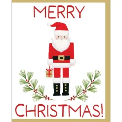 Caspari Gift Tags & Enclosure Cards|Little Santa Foil Enclosure Cards & Envelopes - 4 Mini Cards & 4 Envelopes