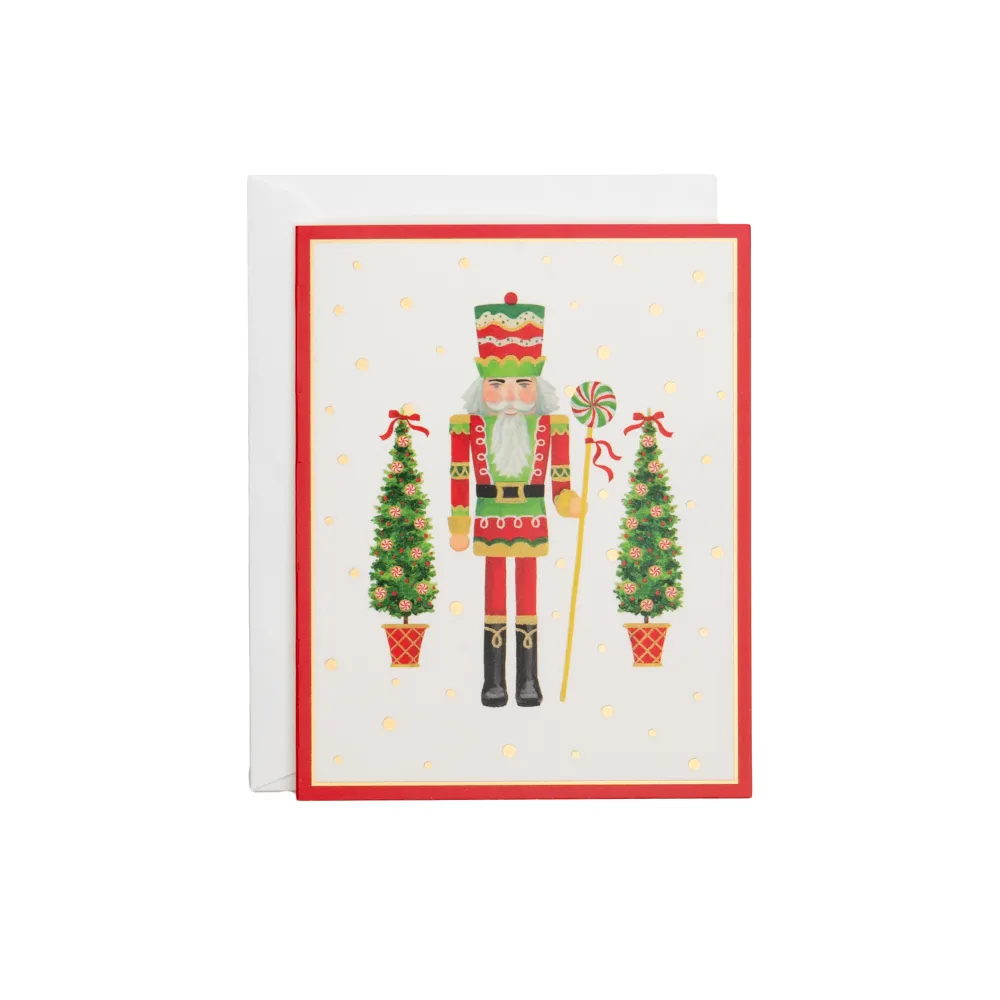 Caspari Christmas And Holiday Cards|Boxed Holiday Cards|Lollipop Nutcracker Petite Boxed Christmas Cards - includes 15 cards & envelopes