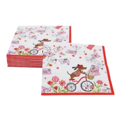 Caspari Valentine'S Day|Paper Cocktail Napkins|Love Notes Cocktail Napkins - 20 Per Package