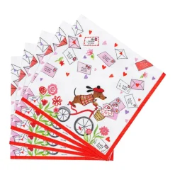 Caspari Valentine'S Day|Paper Cocktail Napkins|Love Notes Cocktail Napkins - 20 Per Package