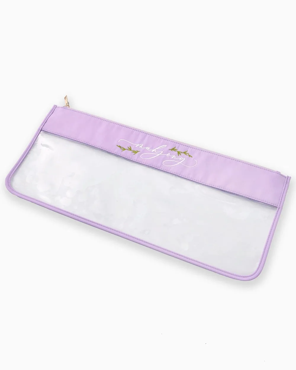 Oh My Mahjong Goldie|Citrus Songbird|Mahjong Tile Storage Bag - Lilac Script Mahjong