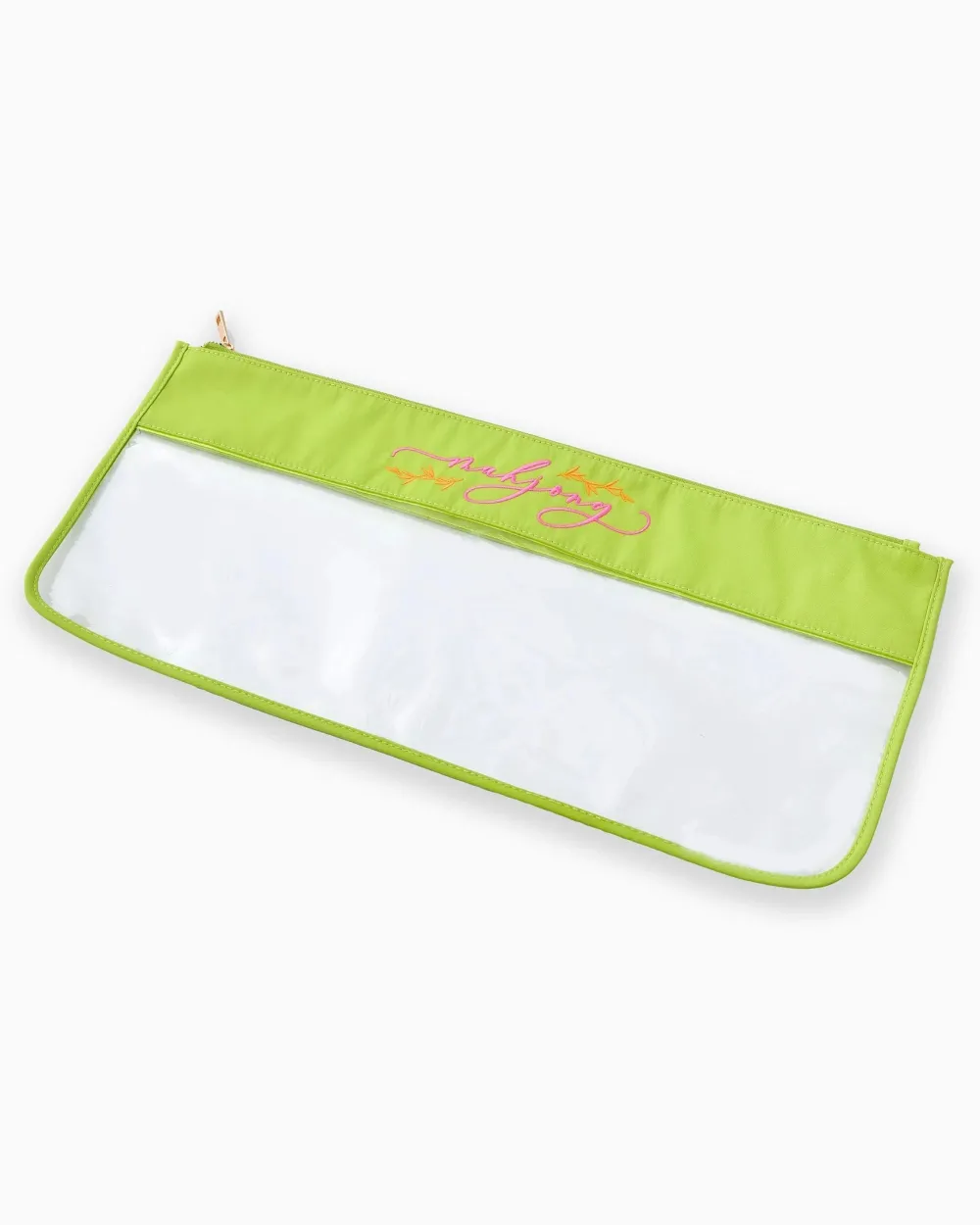 Oh My Mahjong Darjeeling|Citrus Songbird|Mahjong Tile Storage Bag - Chartreuse Script Mahjong