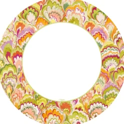 Caspari Paper Dinner Plates|Marbled Ceramica Raspberry & Chartreuse Paper Dinner Plates - 8 Per Package
