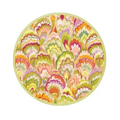 Caspari Paper Salad And Dessert Plates|Marbled Ceramica Raspberry & Chartreuse Paper Salad & Dessert Plates - 8 Per Package