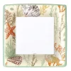 Caspari Paper Dinner Plates|Marine Study Square Paper Dinner Plates in Ivory - 8 Per Package