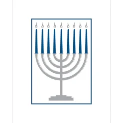 Caspari Christmas And Holiday Cards|Boxed Holiday Cards|Menorah Foil Embossed Large Boxed Christmas Cards - includes 10 Cards & Envelopes