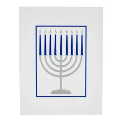 Caspari Christmas And Holiday Cards|Boxed Holiday Cards|Menorah Foil Embossed Large Boxed Christmas Cards - includes 10 Cards & Envelopes