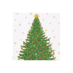 Caspari Christmas Napkins|Paper Cocktail Napkins|Merry And Bright Cocktail Napkins - 20 Per Package