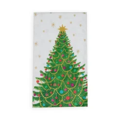 Caspari Christmas Napkins|Paper Guest Towels|Merry And Bright Guest Towel Napkins - 15 Per Package