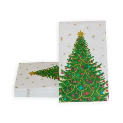 Caspari Christmas Napkins|Paper Guest Towels|Merry And Bright Guest Towel Napkins - 15 Per Package