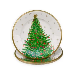 Caspari Paper Salad And Dessert Plates|Merry And Bright Salad & Dessert Plates - 8 Per Package