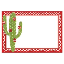 Caspari Christmas Place Cards|Place Cards|Merry Cactus Place Cards - 10 Per Package