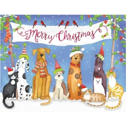 Caspari Christmas And Holiday Cards|Boxed Holiday Cards|Merry Christmas From Pets Classic Boxed Christmas Cards - includes 15 cards & envelopes