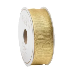 Caspari Christmas Ribbons & Bows|Hanukkah|Metallic Gold Grosgrain Wired Ribbon - 6 Yard Spool