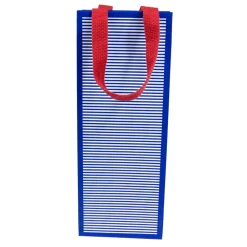 Caspari Gift & Bottle Bags|Mini Stripe Navy Wine & Bottle Gift Bags - 1 Each