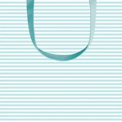 Caspari Bridal Shower|Baby Shower|Mini Stripe Small Square Gift Bag in Robin's Egg - 1 Each