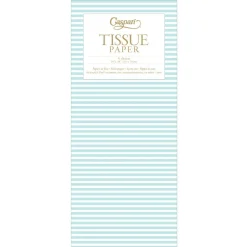 Caspari Bridal Shower|Tissue Paper|Mini Stripe Tissue Paper in Robin's Egg - 4 Sheets Included