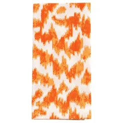 Caspari Table Linens|Cloth & Linen Napkins|Modern Moiré Cloth Dinner Napkins in Orange - Set of 4
