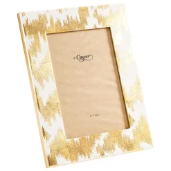 Caspari Lacquerware|Engagement Party|Modern Moiré Gold 5" x 7" Lacquer Picture Frame - includes 1 frame