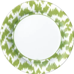 Caspari Paper Dinner Plates|Modern Moiré Paper Dinner Plates in Green - 8 Per Package