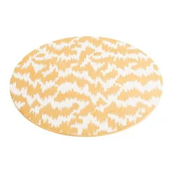Caspari Lacquerware|Christmas Placemats & Coasters|Modern Moiré Round Lacquer Placemat in Gold - 1 Each