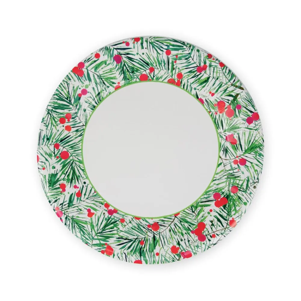 Caspari Paper Dinner Plates|Modern Pine Dinner Plates - 8 Per Package