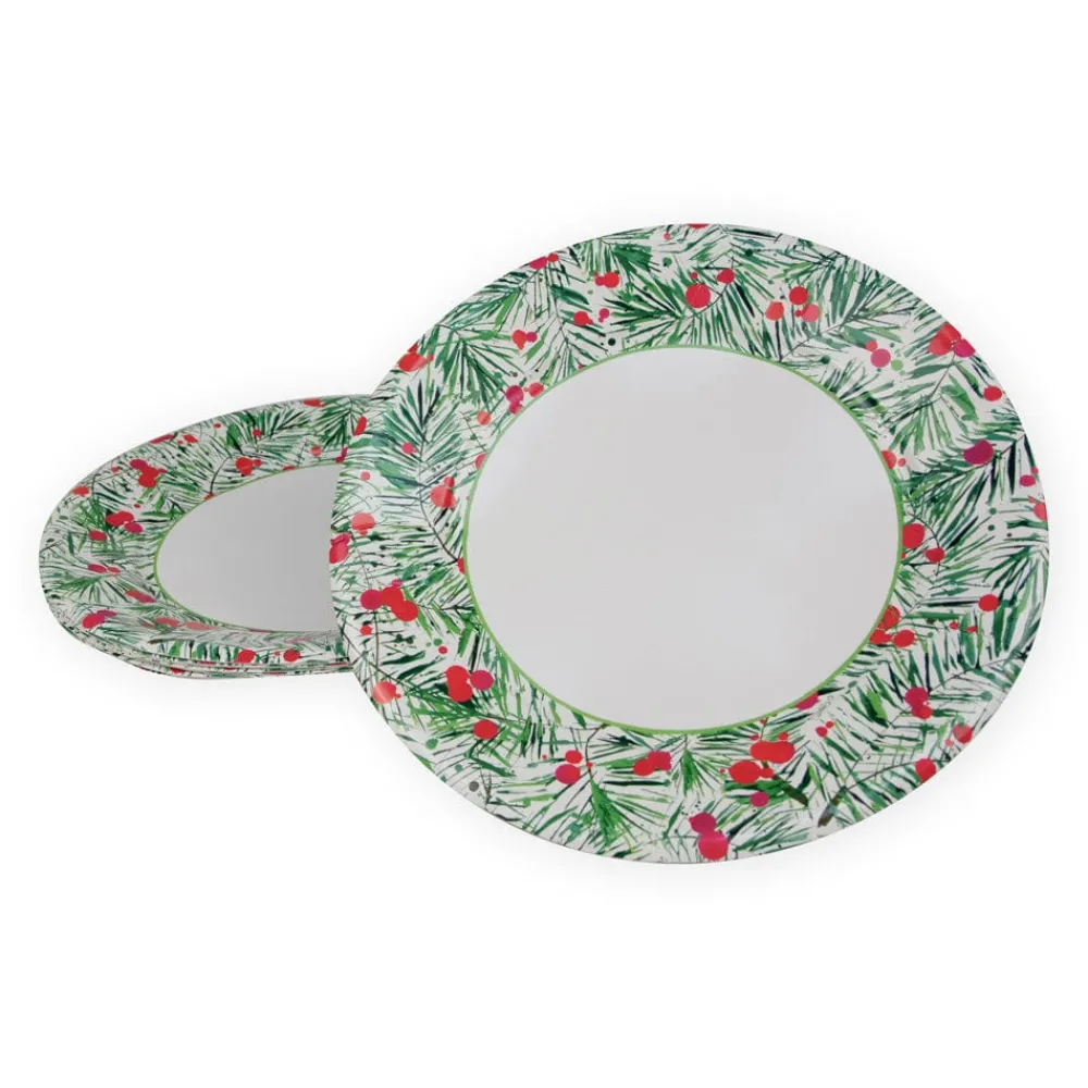 Caspari Paper Dinner Plates|Modern Pine Dinner Plates - 8 Per Package