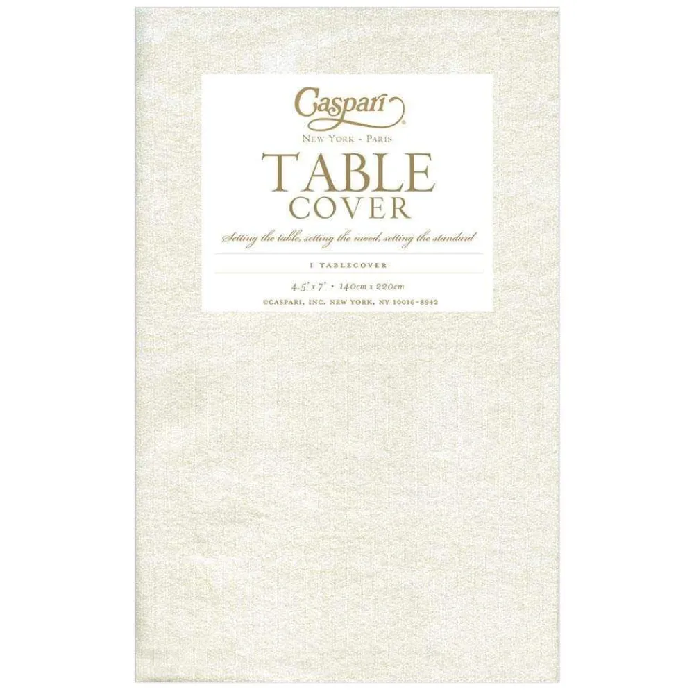 Caspari Graduation Celebration|Engagement Party|Moiré Ivory Paper Linen Tablecover 4.5' X 7' - includes 1 Tablecover