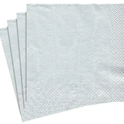 Caspari Christmas Napkins|Engagement Party|Moiré Paper Dinner Napkins in Platinum - 20 Per Package