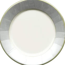 Caspari Christmas Plates|Engagement Party|Moiré Paper Dinner Plates in Silver - 8 Per Package