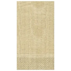 Caspari Christmas Napkins|Engagement Party|Moiré Paper Guest Towel Napkins in Gold - 15 Per Package