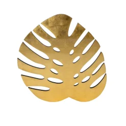 Caspari Lacquerware|New Year'S|Monstera Leaf Gold Tabletop Die-Cut Lacquer Placemat