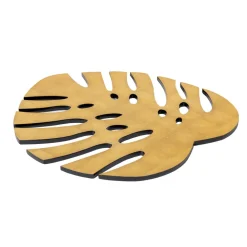 Caspari Lacquerware|New Year'S|Monstera Leaf Gold Tabletop Die-Cut Lacquer Placemat