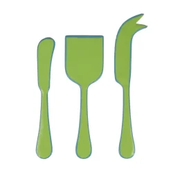 Caspari Bar Tools & Acrylic Barware|Serving Utensils|Moss Green & Turquoise Cheese Tool Set