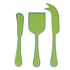 Caspari Bar Tools & Acrylic Barware|Serving Utensils|Moss Green & Turquoise Cheese Tool Set