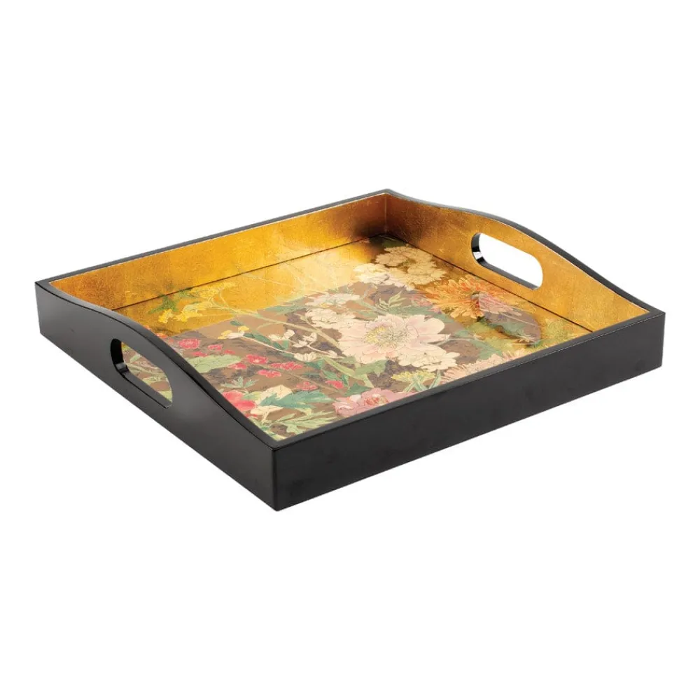 Caspari Lacquerware|Bar Trays|Mountain High Lacquer Square Tray - 1 Each