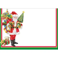 Caspari Christmas Place Cards|Place Cards|Mr. Claus Foil Place Cards - 8 Per Package