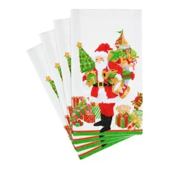 Caspari Christmas Napkins|Paper Guest Towels|Mr. Claus Guest Towel Napkins - 15 Per Package