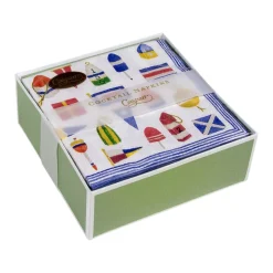 Caspari Memorial Day|Boxed Cocktail Napkins|Nantucket Boxed Cocktail Napkins - 40 Per Box