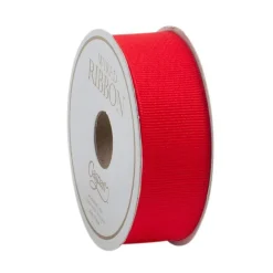 Caspari Christmas Ribbons & Bows|Birthday|Narrow Red Grosgrain Wired Ribbon - 8 Yard Spool