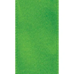 Caspari Ribbons & Bows|Narrow Solid Green Satin Wired Ribbon - 8 Yard Spool