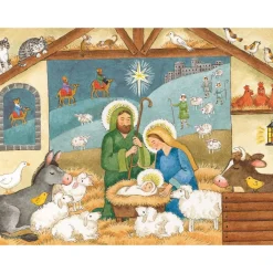 Caspari Christmas And Holiday Cards|Boxed Holiday Cards|Nativity Classic Boxed Christmas Cards - includes 15 cards & envelopes