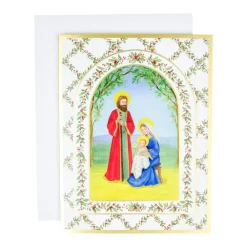 Caspari Christmas And Holiday Cards|Boxed Holiday Cards|Nativity With Decorated Arch Classic Boxed Christmas Cards - includes 15 cards & envelopes