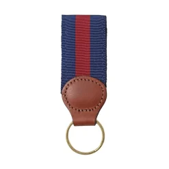 Barrons-Hunter Father'S Day|Navy & Burgundy Key Ring with Leather Trim