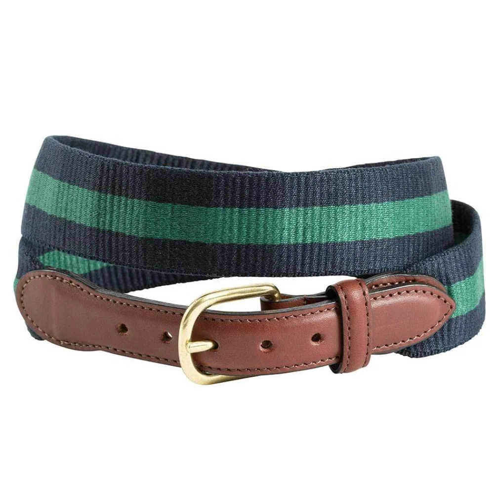 Barrons-Hunter Father'S Day|Navy & Green Wide Belgian Surcingle Belt