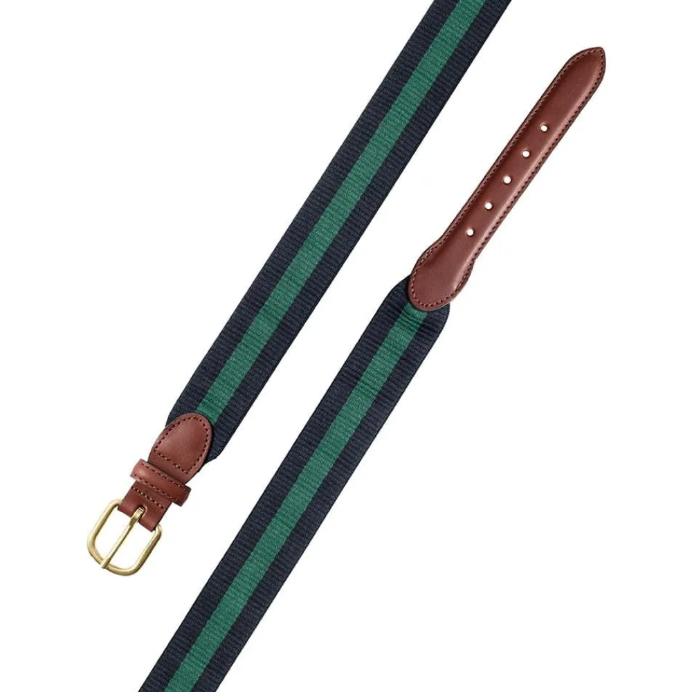 Barrons-Hunter Father'S Day|Navy & Green Wide Belgian Surcingle Belt