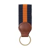 Barrons-Hunter Father'S Day|Navy & Orange Key Ring with Leather Trim
