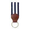 Barrons-Hunter Father'S Day|Navy & White Key Ring with Leather Trim