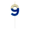 Caspari Birthday|Number Candle 9 - Royal Blue